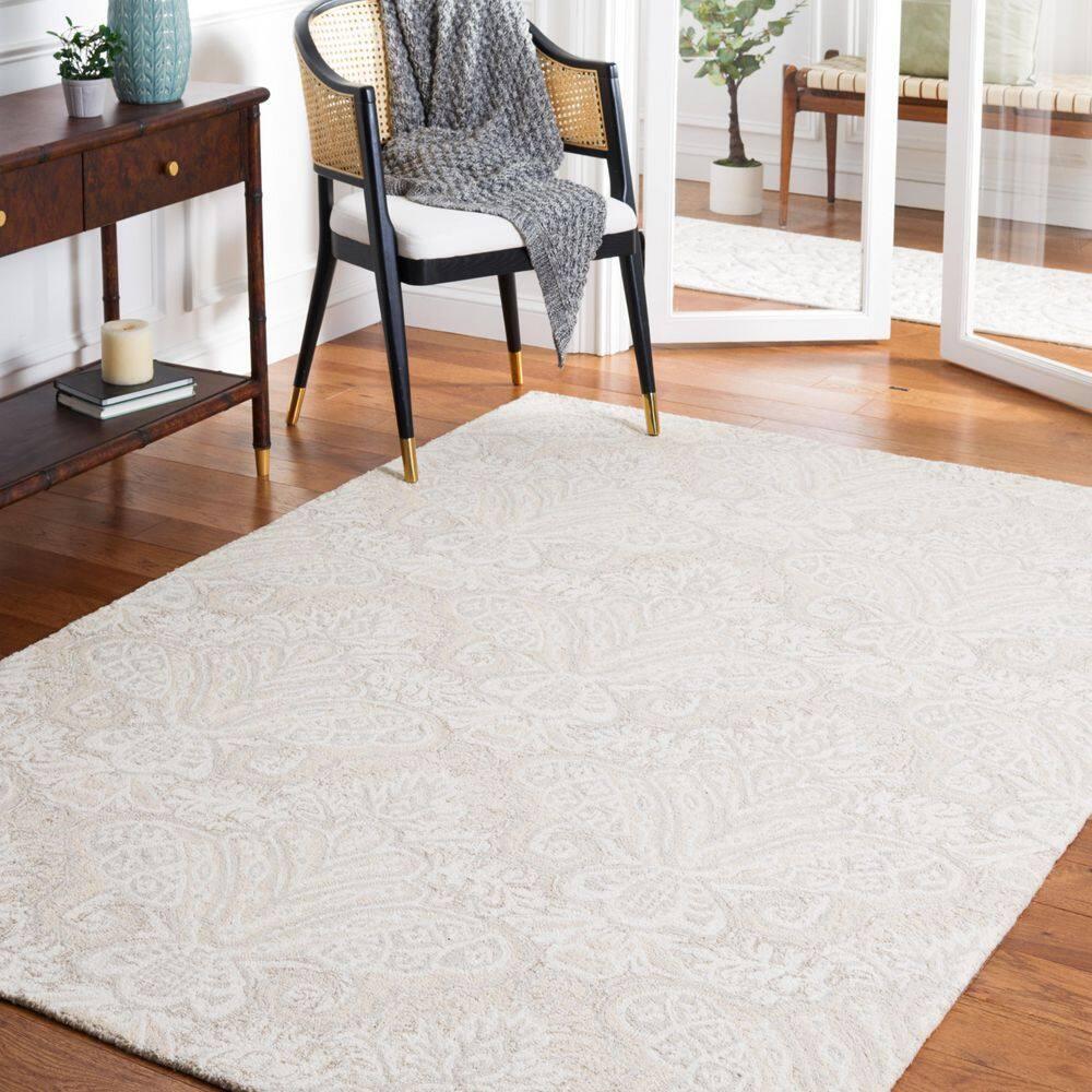 Micro-Loop MLP539 Hand Tufted Area Rug - Beige - 5'x5' - Safavieh.