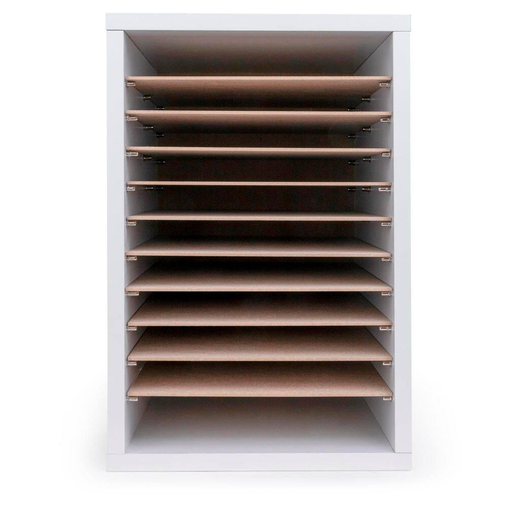 White 11-Slot MDF Vertical Paper Sorter Organizer