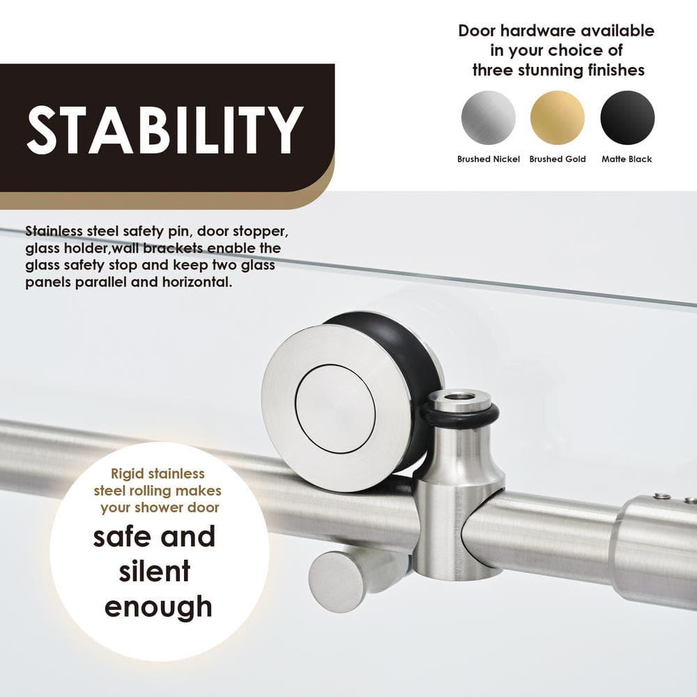 56" - 60" W x 58" H Single Sliding Frameless Tub Door