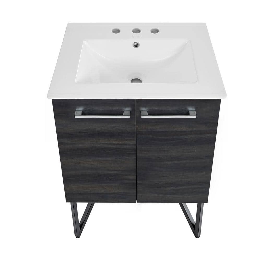 Annecy 24 In. Bathroom Vanity With Ceramic Sink Top