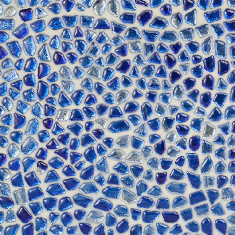 Bond Tile Fractal Pebble 11.88 in. x 11.88 in. Polished Glass Wall Mosaic Tile (0.98 Sq. Ft. / Each)