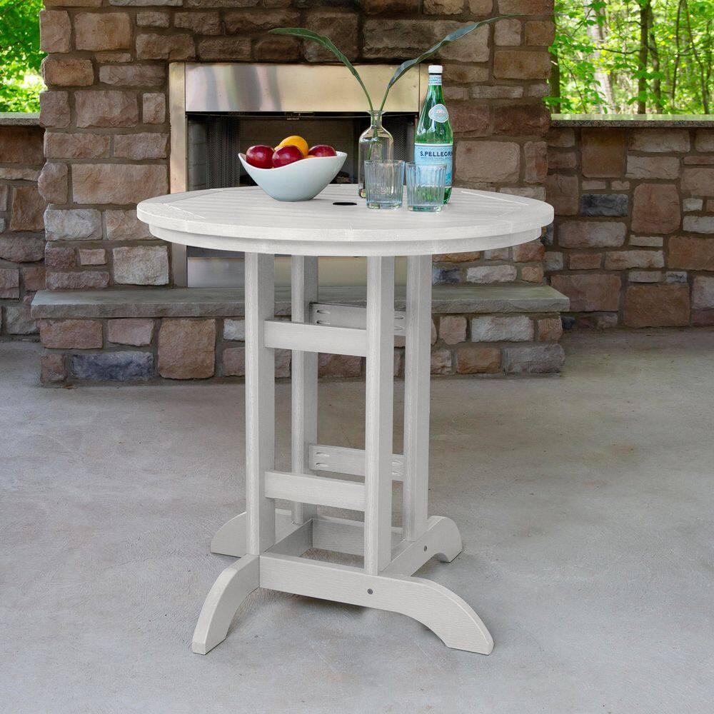 Highwood's 36" Round 3-pc Weatherly Dining Set - Counter Height, Outdoor, Eco-friendly, Synthetic Wood