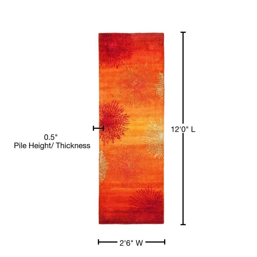 Soho SOH712 Hand Tufted Runner Rug - Rust/Multi - 2'6"x12' - Safavieh.
