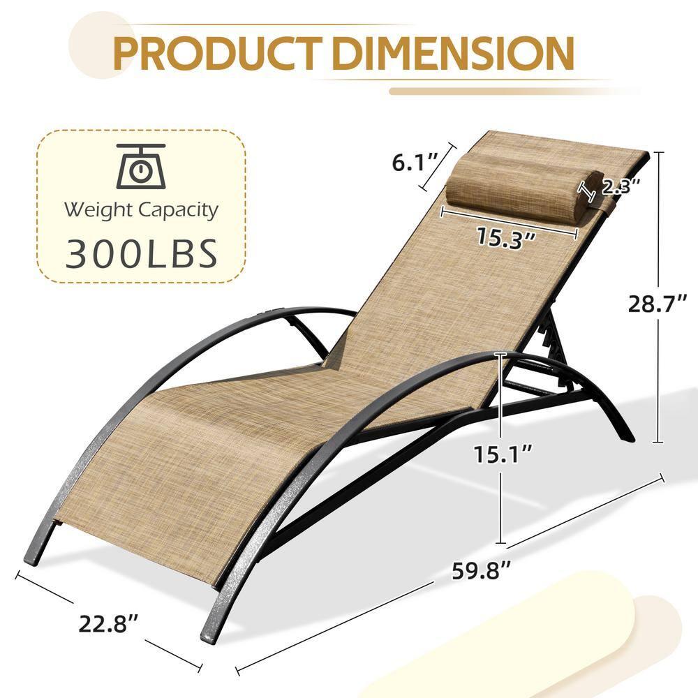 EROMMY Erommy Outdoor Metal Chaise Lounge Set (Set of 2)