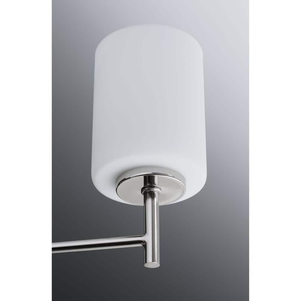 Progress Lighting Replay 9-Light Two-Tier Chandelier, Brushed Nickel, White Glass Shade Collection
