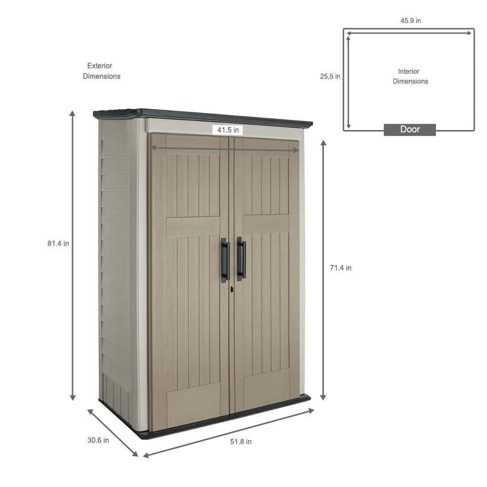 Rubbermaid Big Max 2 ft. 6 in. x 4 ft. 3 in. Large Vertical Resin Storage Shed
