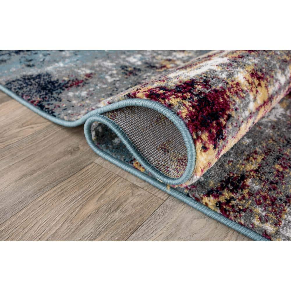 World Rug Gallery Distressed Abstract Watercolor Multi 2' x 3' Area Rug