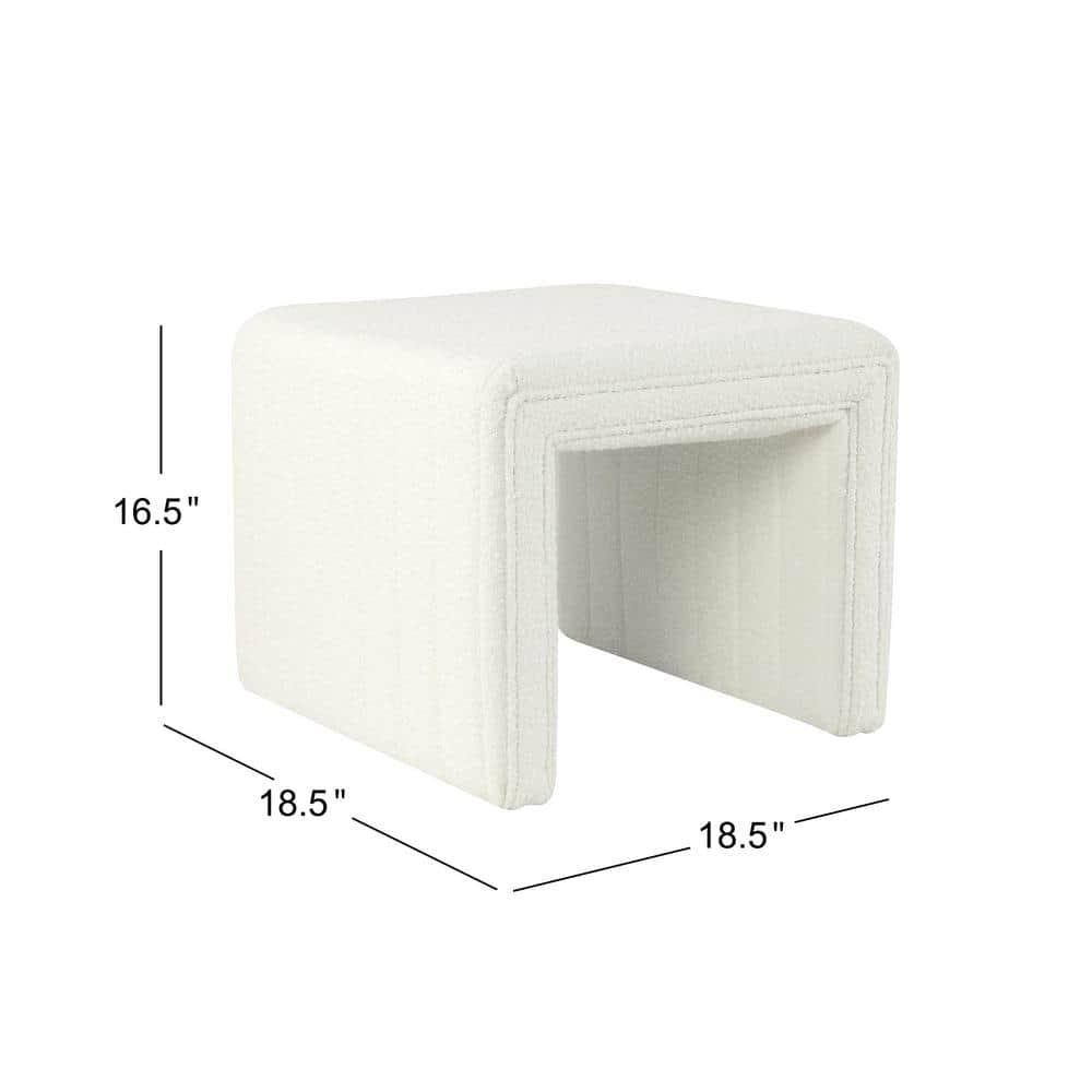 Hokku Designs Modern Channel Tufted Ottoman for Living Room & Bedroom
