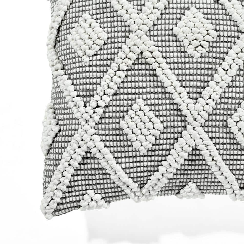 20"x20" Oversize Adelyn Family-Friendly Square Throw Pillow Cover Dark Gray - Lush Décor: Cotton, Zipper Closure, Machine Washable