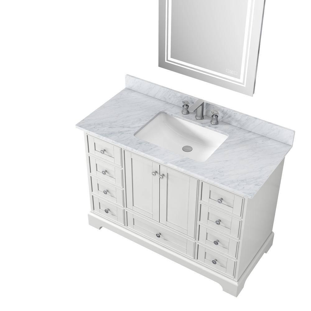 MEDUNJESS 49'' Marble Single Bathroom Vanity Top with Sink