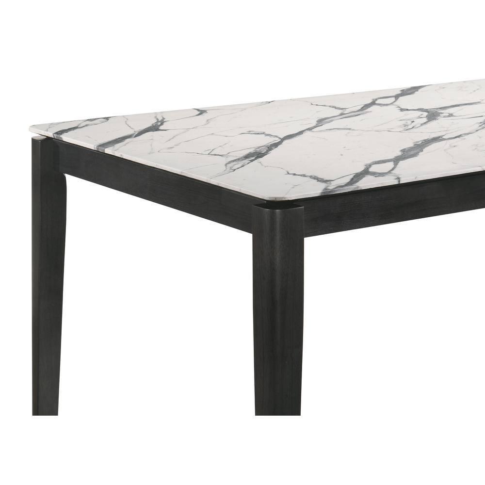 Stevie Rectangular Faux Marble Top Dining Table White and Black