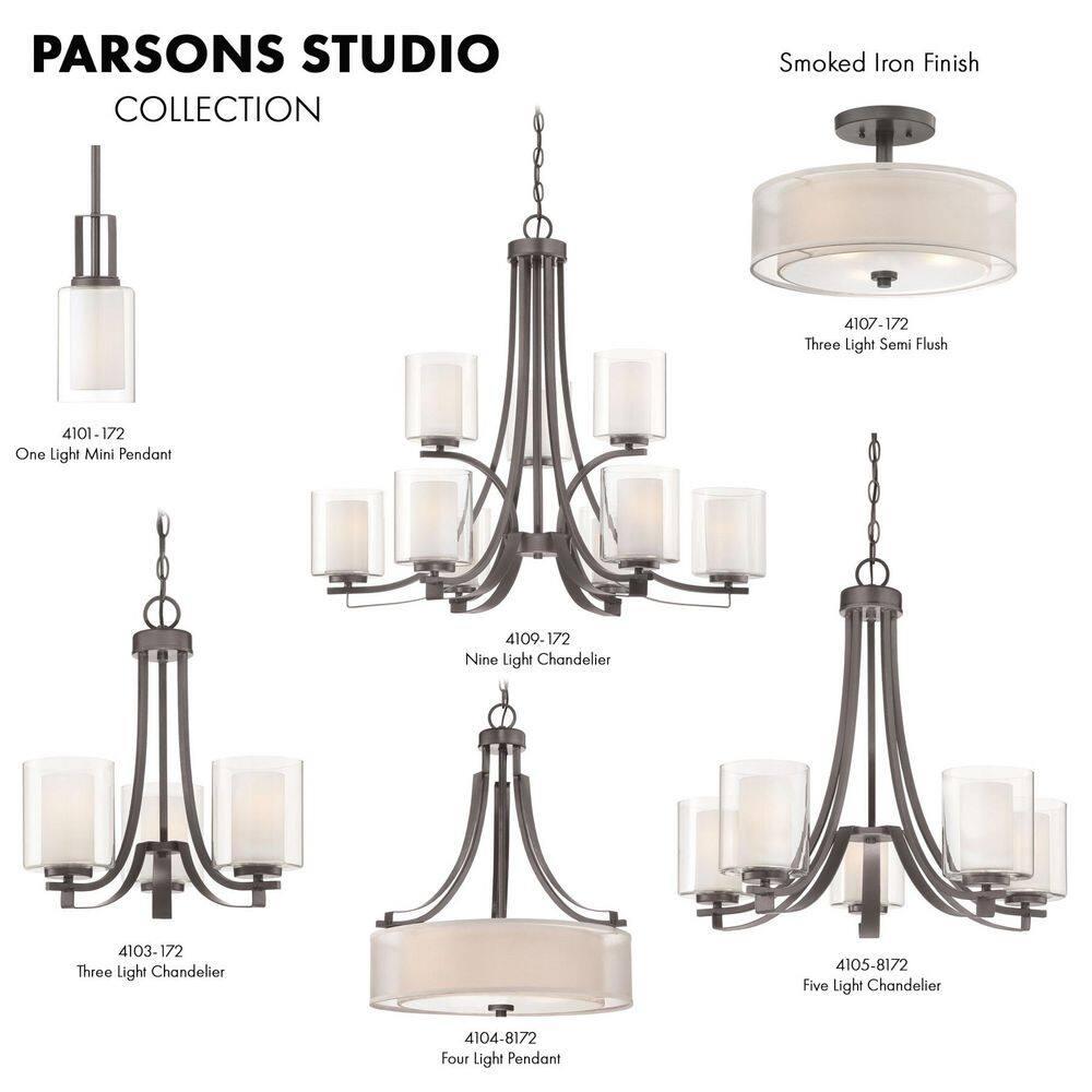 Minka Lavery 4105-172 Parsons Studio 5 Light Chandelier in Smoked Iron