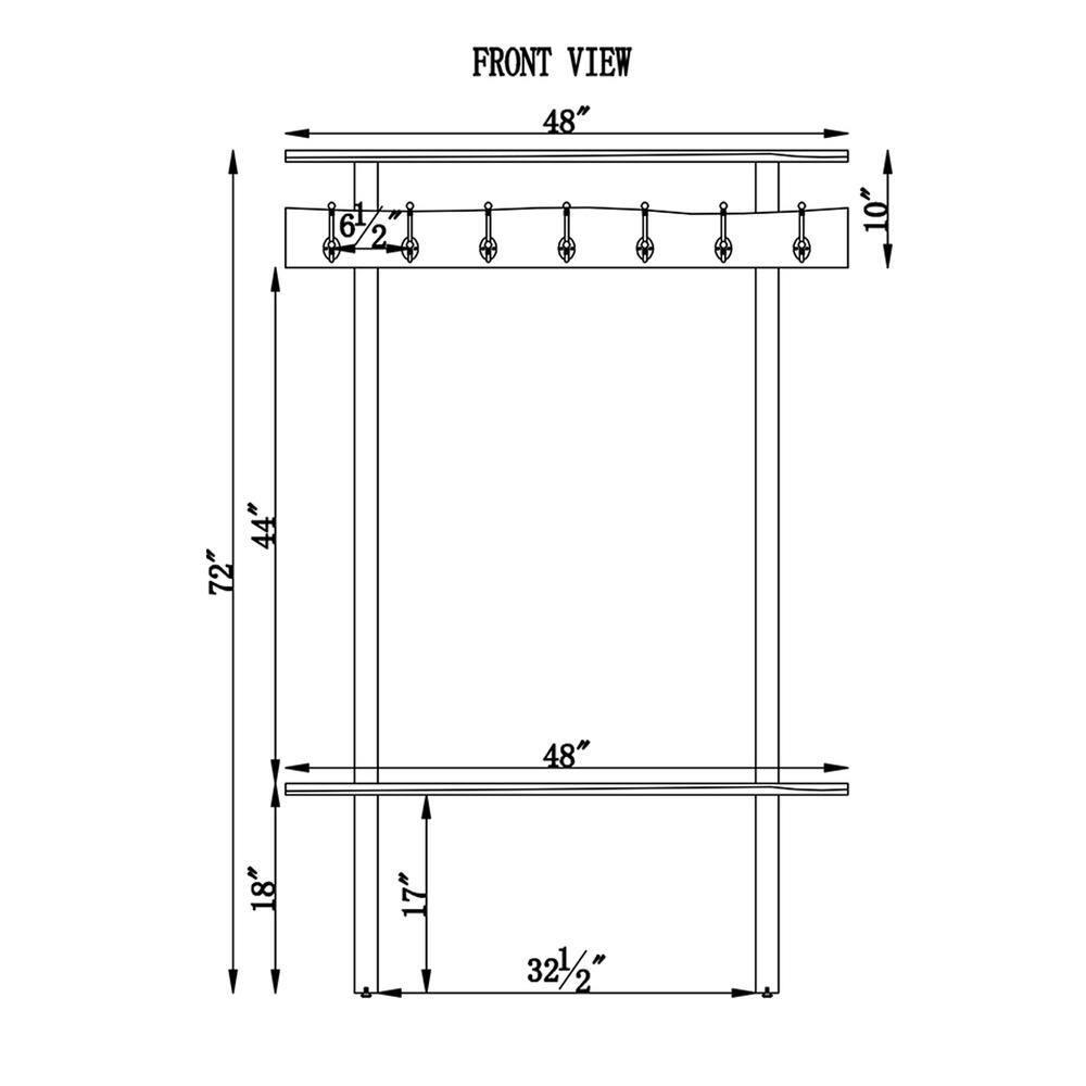 Alpine Hall Tree Natural - Alaterre Furniture: Acacia Wood, Metal Legs, Storage, 7 Hooks