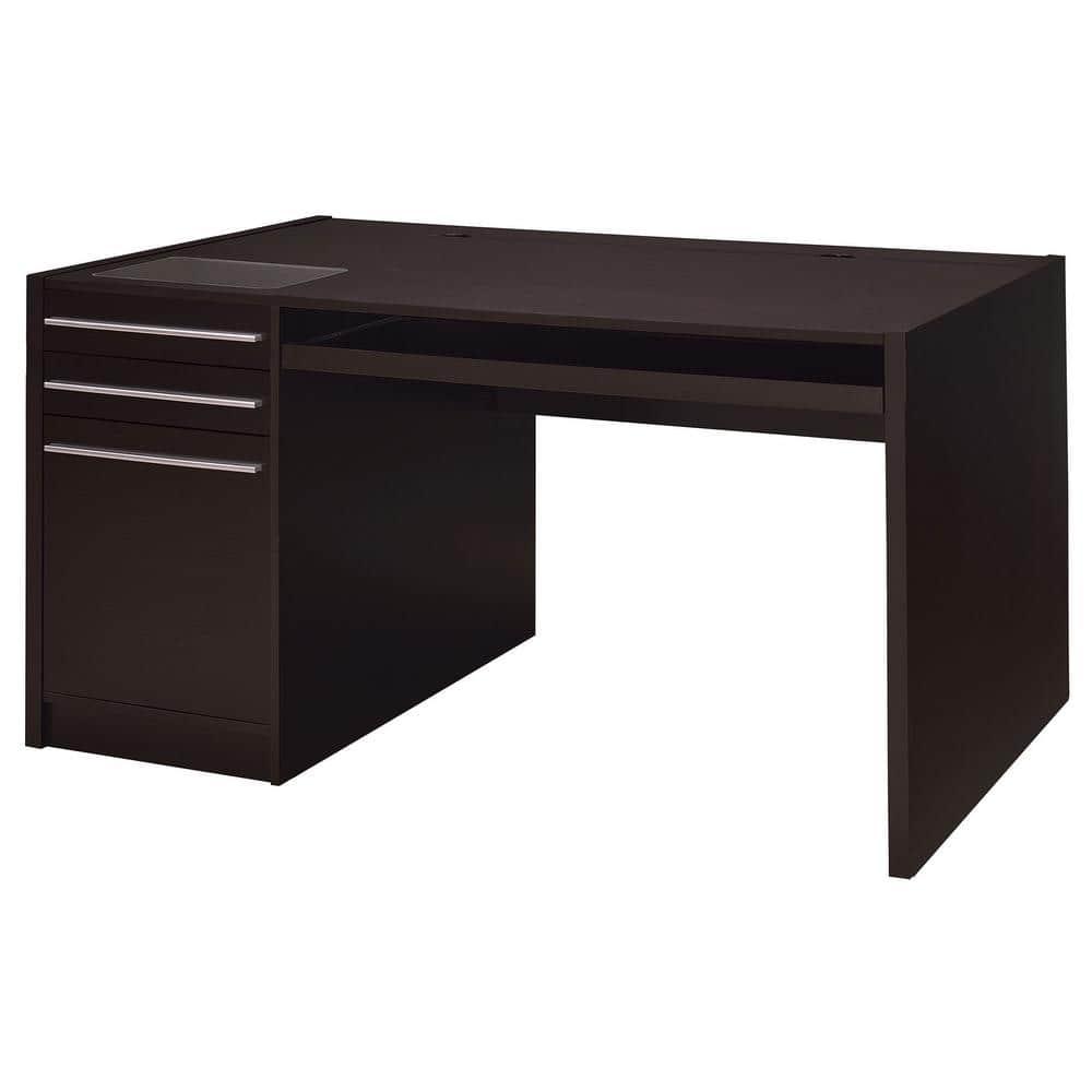 Halston 3 Drawer Office Desk Cappuccino - Coaster