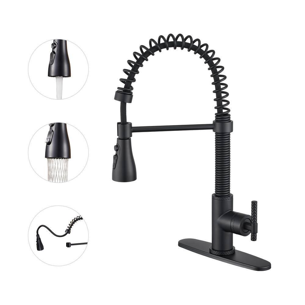 CASAINC 1.8 GPM Single-Handle Pull-Down Kitchen Faucet Single Hole Faucet