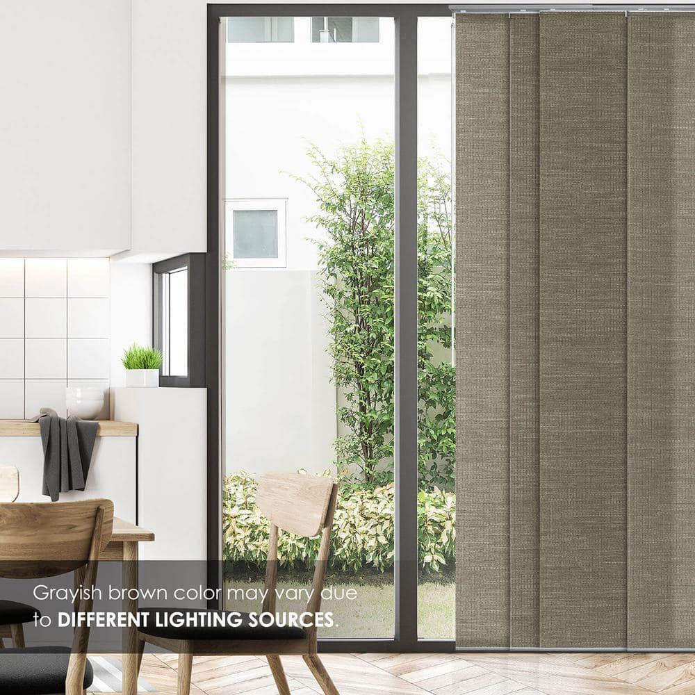 GoDear Design Adjustable Sliding Panel Track Blind 45.8"- 86" W x 96" H, Vertical Blinds, Light Filtering, Peppercorn