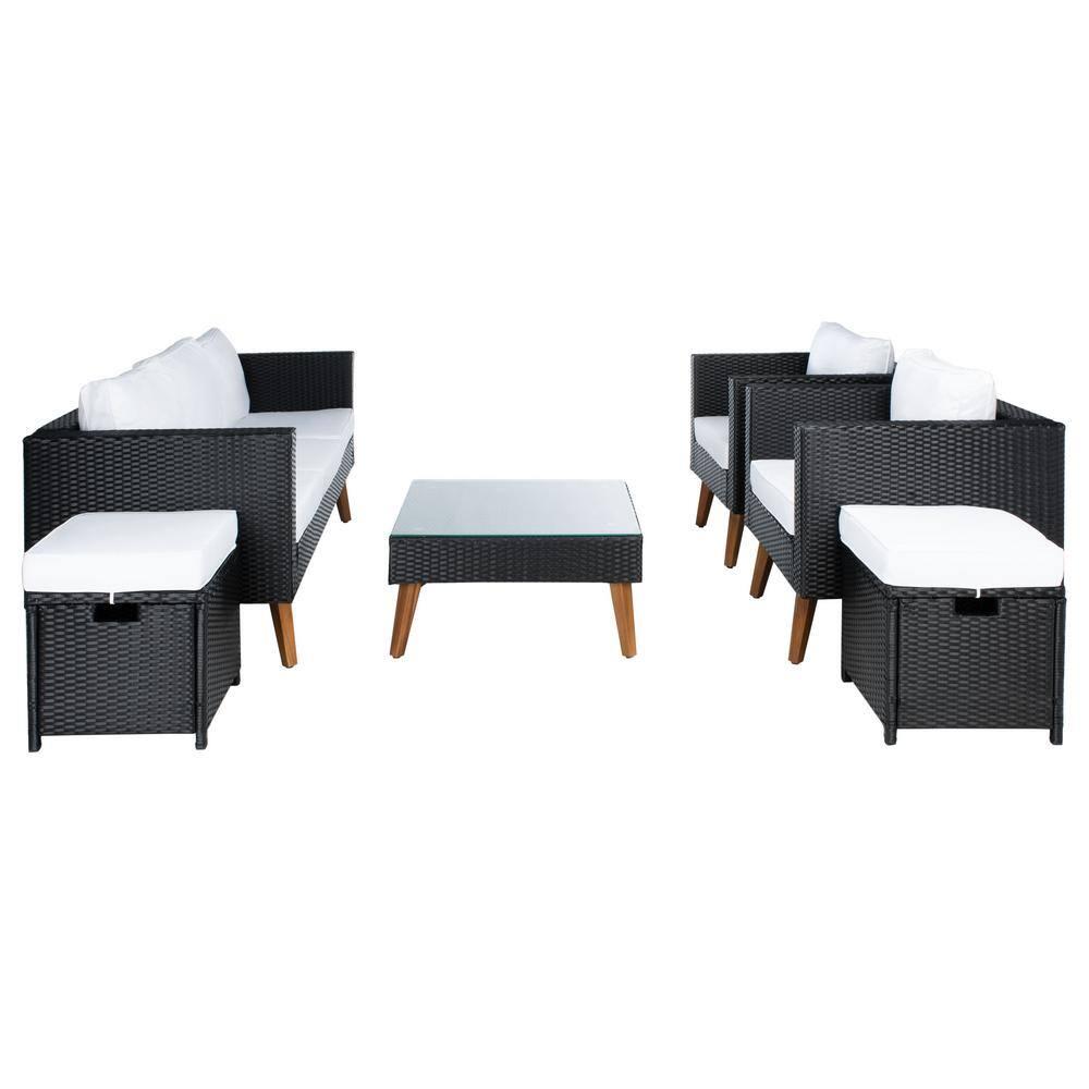Presla 6 Pc Living Set - Indoor/Outdoor - PAT7715 - Black/White - Safavieh