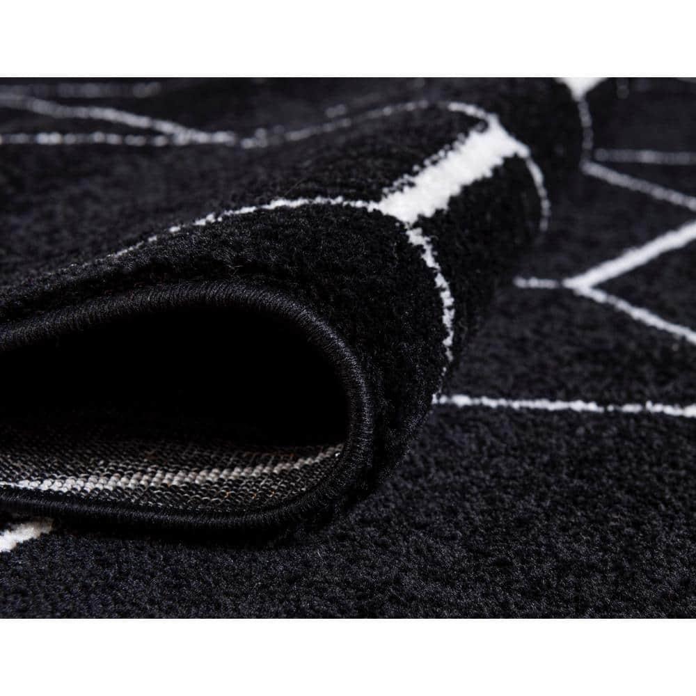 Unique Loom 5' 0 x 5' 0 Trellis Frieze Black Area Rug