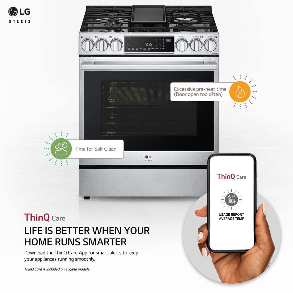 LG Studio LG STUDIO Smart Wi-Fi Dual Fuel Slide-in Range with ProBake Convection® and EasyClean®, 6.3 cu. ft. LSDS6338F
