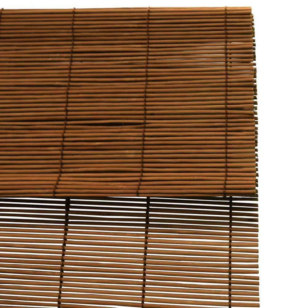 36" x 72" Outdoor Imperial Matchstick Rayon from Bamboo Cord-Free Natural Rollup Blinds Fruitwood - Radiance: Light Filtering, Spot Clean