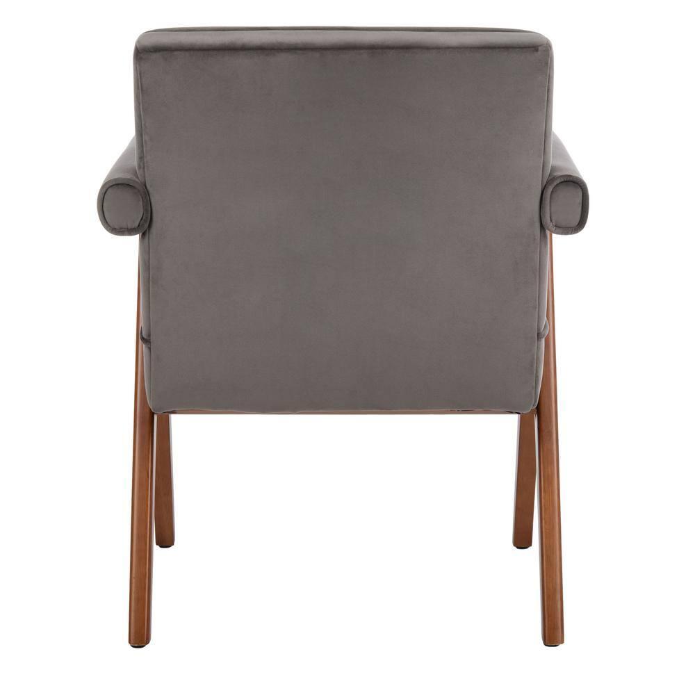 Suri Mid Century Arm Chair - ACH4508 - Dark Grey/Walnut - Safavieh
