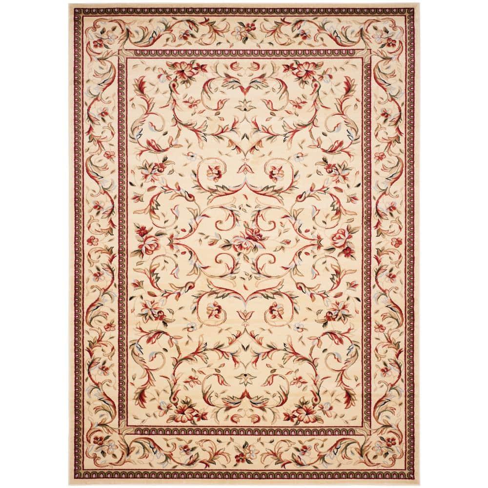 SAFAVIEH Lyndhurst Beatrix Floral Bordered Area Rug, Ivory, 9' x 12'