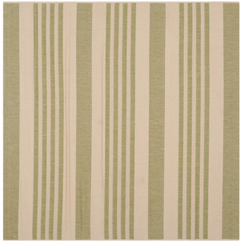 Courtyard CY6062 Power Loomed Indoor/Outdoor Area Rug - Beige/Sweet Pea - 4'x4' - Safavieh.