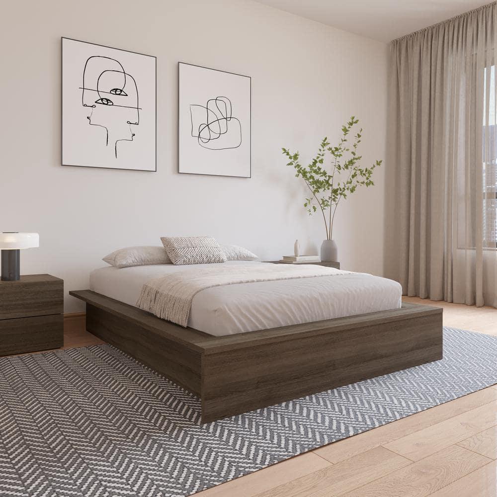 Nexera Full James Platform Bed Gray