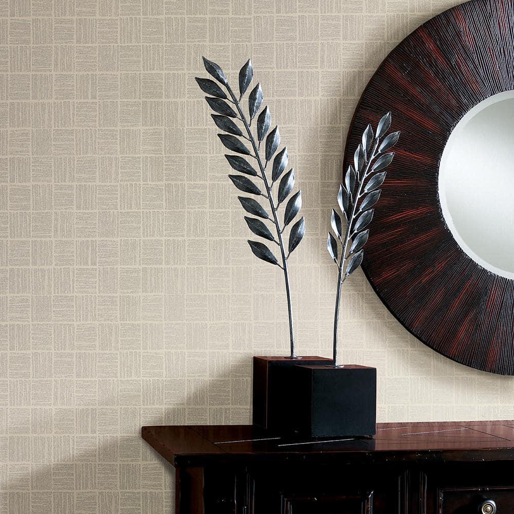 Brewster Glint Cream Distressed Geometric Wallpaper