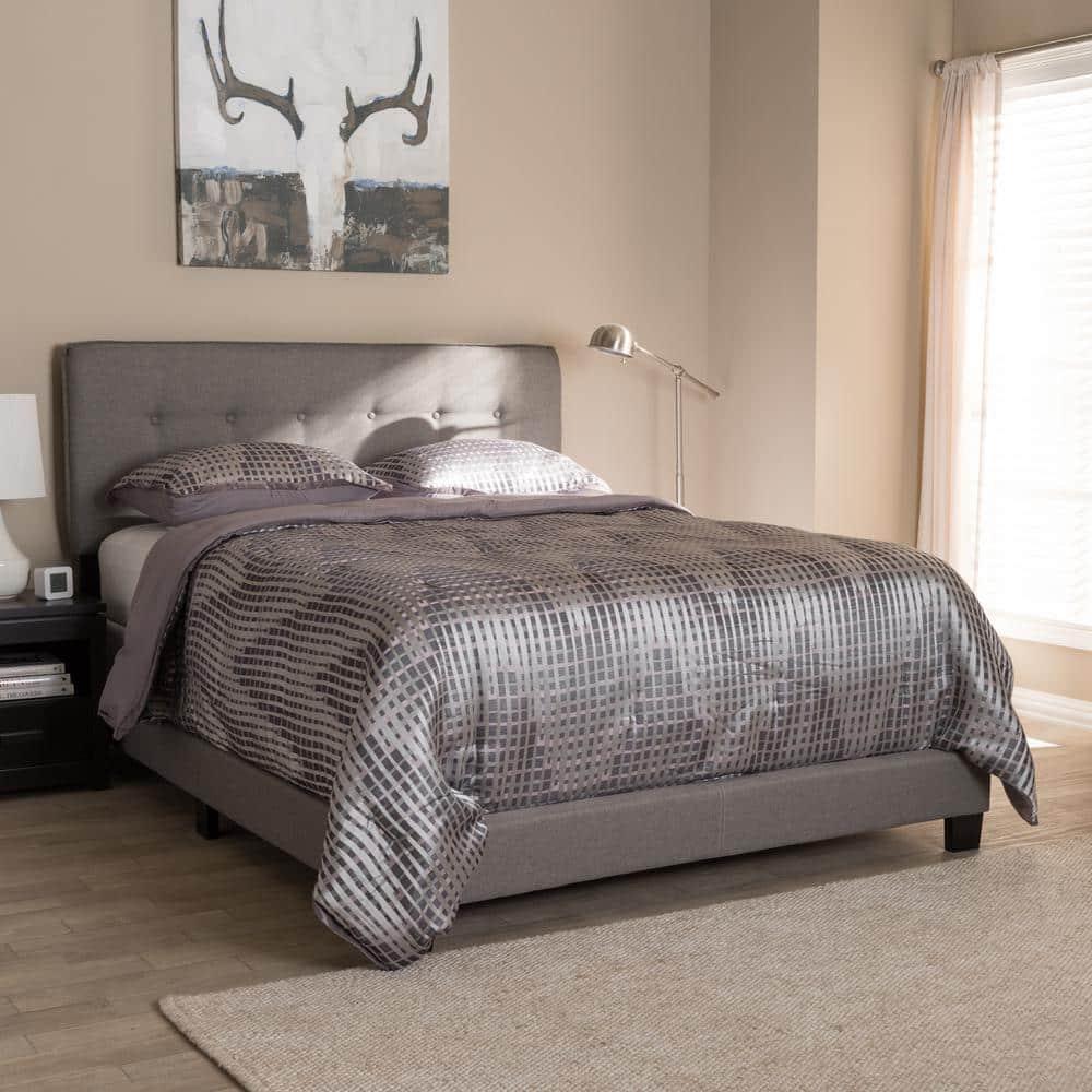 Baxton Studio Audrey Modern and Contemporary Upholstered Bed, Multiple Sizes, Multiple Colors