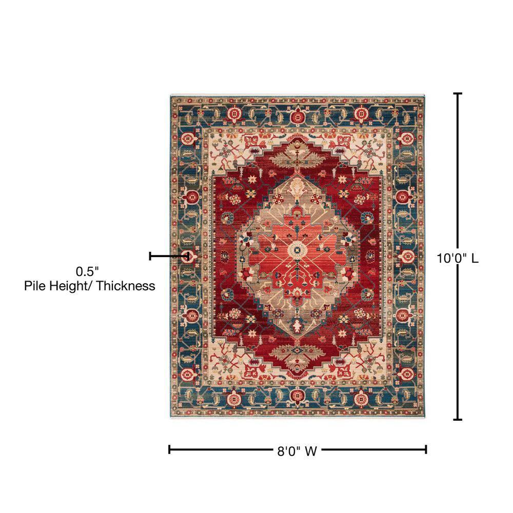 Kashan KSN306 Power Loomed Area Rug - Blue/Red - 8'x10' - Safavieh