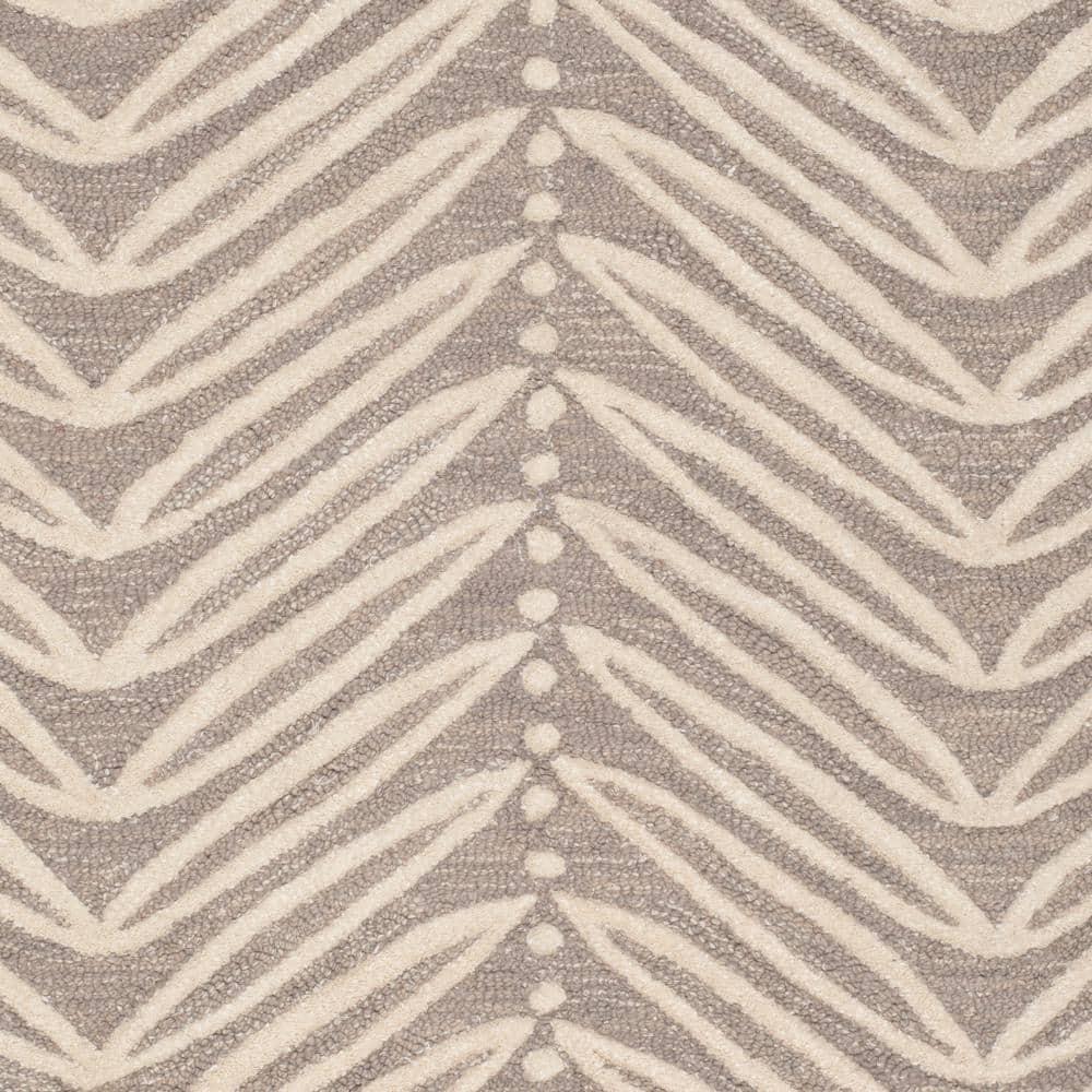 Martha Stewart Chevron Leaves - MSR3612 - Indoor Hand Tufted Area Rugs - Chamois Beige - 5'x8'