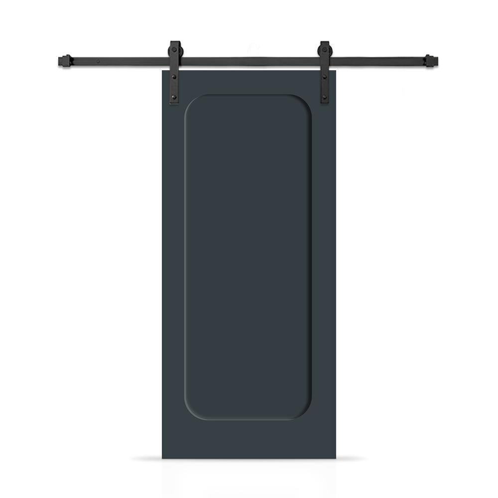 Calhome Curved 1 Panel Shaker Painted Composite Modern Interior Sliding Barn Door with Hardware Kit