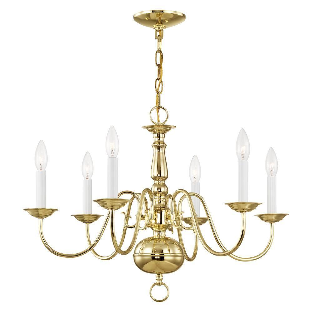 Livex Williamsburgh Chandelier in Polished Brass