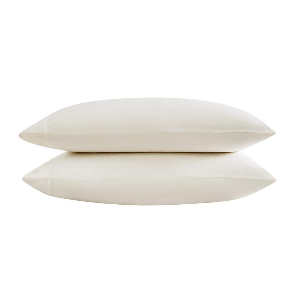 Vera Wang - Pillow Case Set, Luxury Sateen Cotton Bedding, 800 Thread Count, Soft & Smooth Bedding Set (Ivory, Standard Pillowcases)
