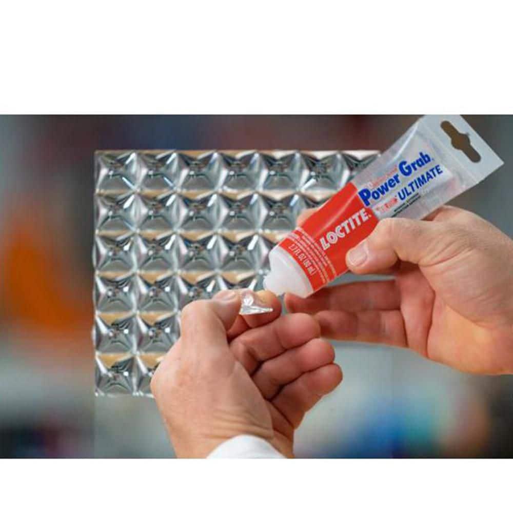 Loctite Power Grab Construction Adhesive Ultimate Crystal Clear, Pack of 1, Clear 2.7 fl oz Tube