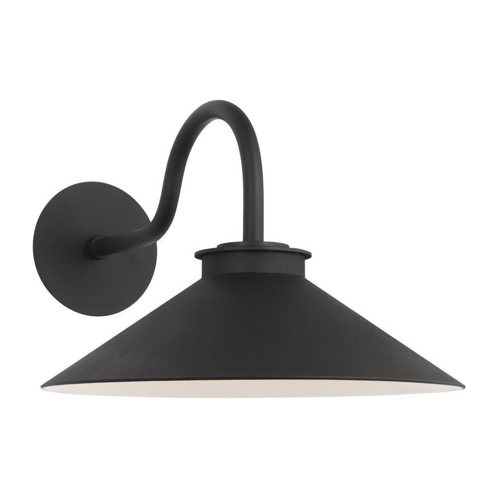 Generation Lighting Modern Barn Light 11.375-in H Black Hardwired Dark Sky Integrated LED Outdoor Wall Light