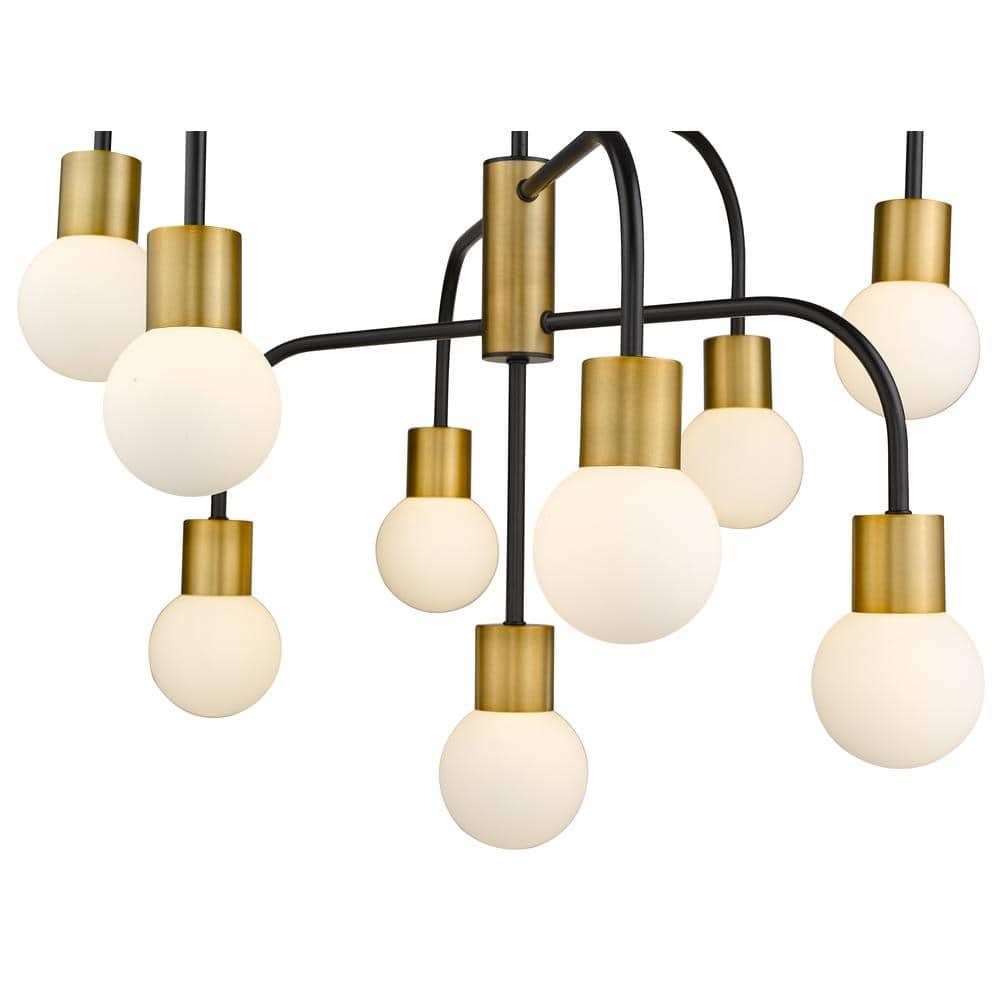 Z-Lite Neutra 9 - Light Chandelier in  Matte Black/Foundry Brass