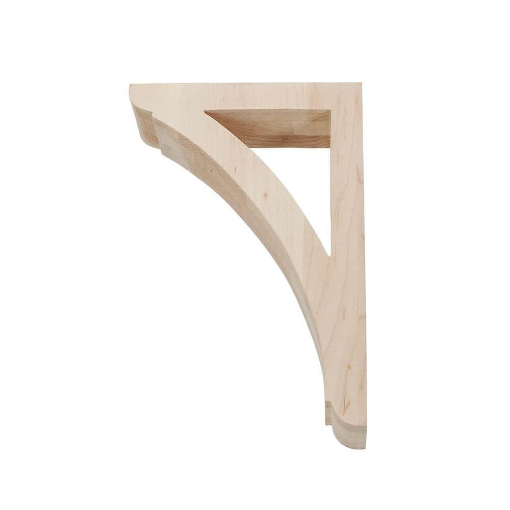 12 in x 2-1/2 in x 8 in Unfinished Medium Solid Traditional Plain Wood Bracket Corbel