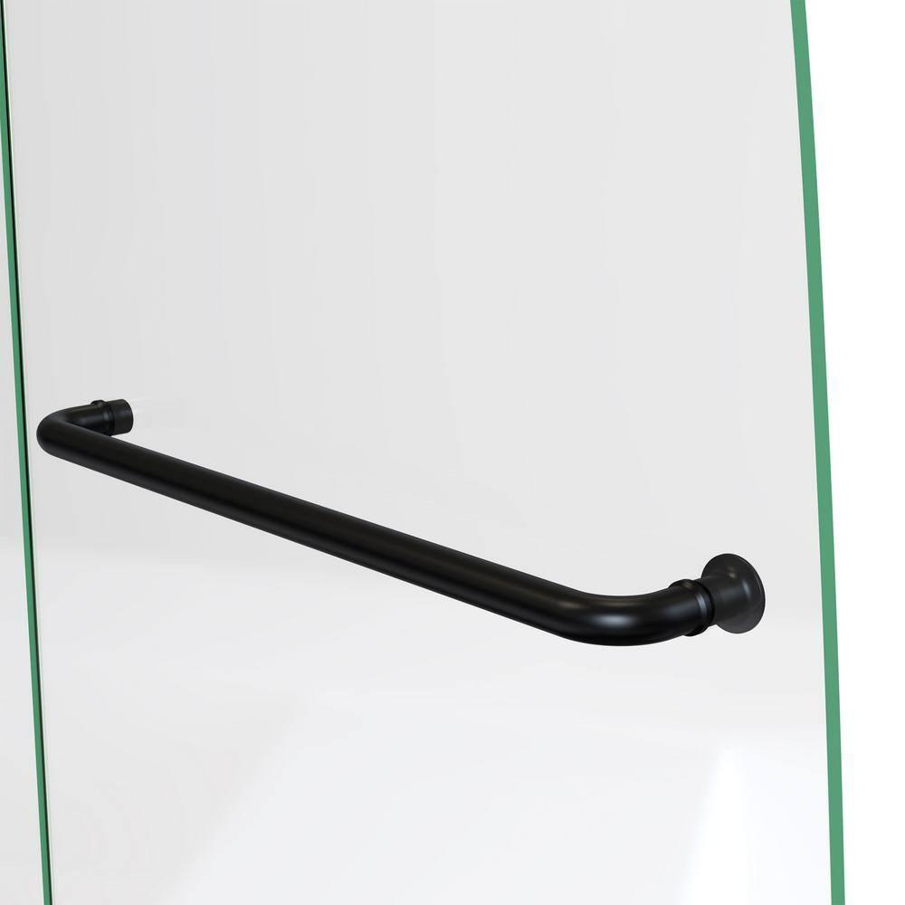 Aqua Ultra Frameless Matte Black Tub Door with Return Panel