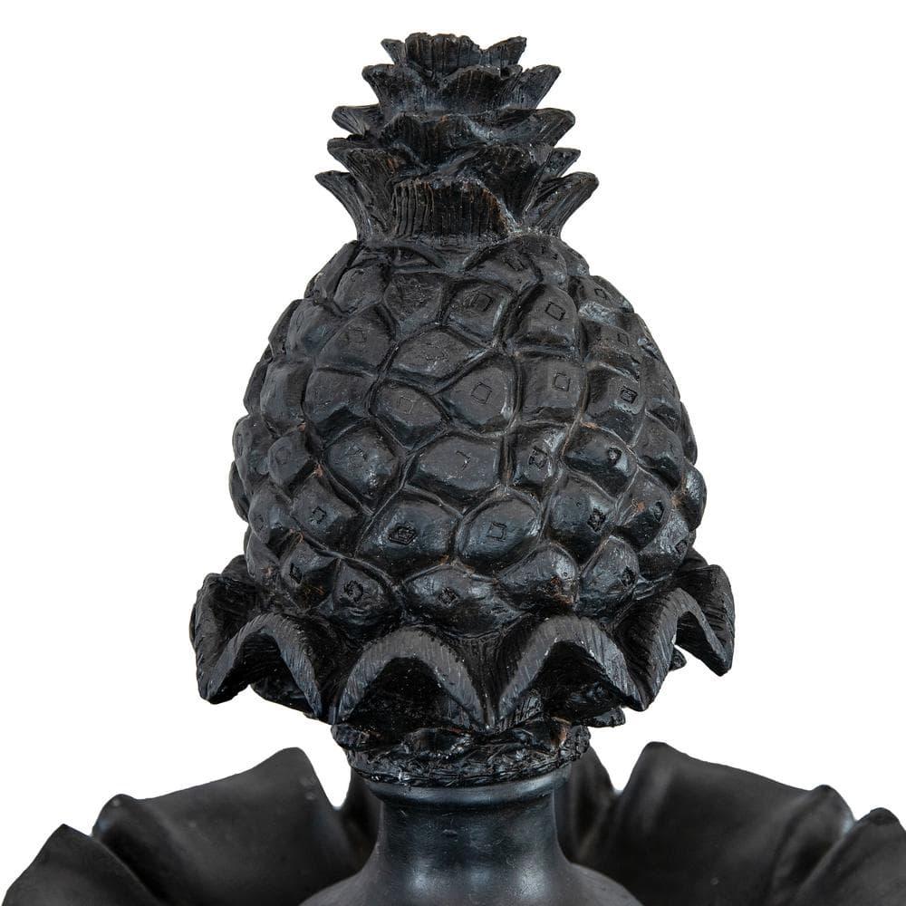 Sunnydaze Electric Fiberglass 3-Tier Welcome Pineapple Top Outdoor Water Fountain - 57" - Deep Espresso