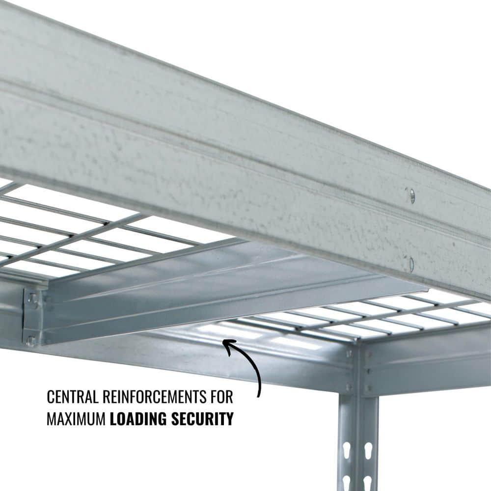 AR SHELVING Ar Shelving 5-Tier Galvanized Steel Garage Storage Shelving Unit in Silver with Wire Racks (35.4 in. W x 71 in. H x 18 in. D) NSF Certified