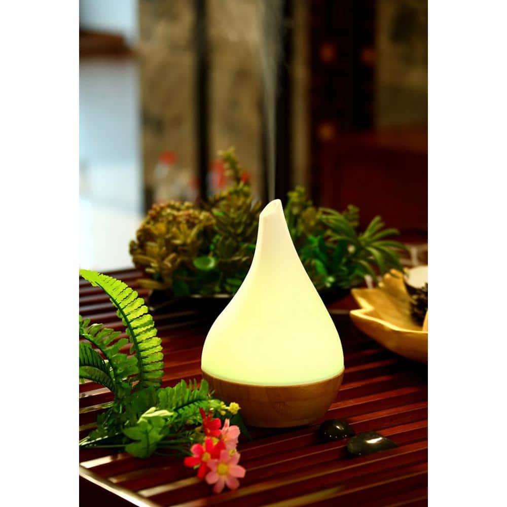 Ultrasonic Aroma Diffuser/Humidifier with Bamboo Base (Droplet)