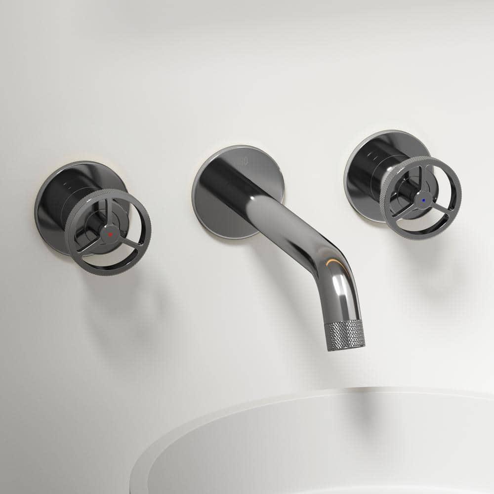 Cass 3" H Two Handle WaterSense Wall Mount Bathroom Faucet