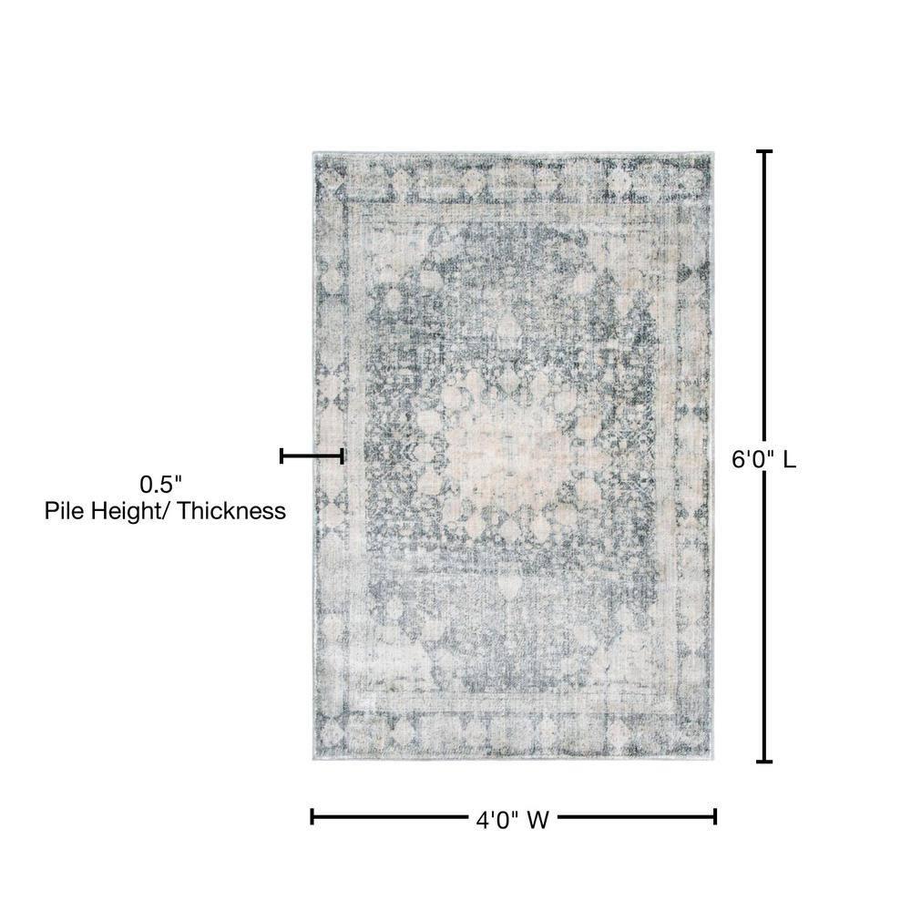Unique Loom Asheville Collection Area Rug - Rockwell (4' 1" x 6' 1" Rectangle Gray/Beige)