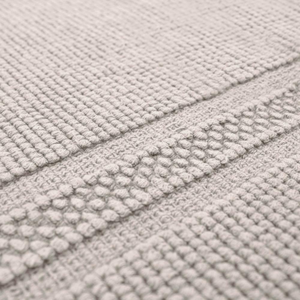 Jean Pierre Cotton Stonewash Racetrack 2-Piece Bath Rug Set, Lt Gray