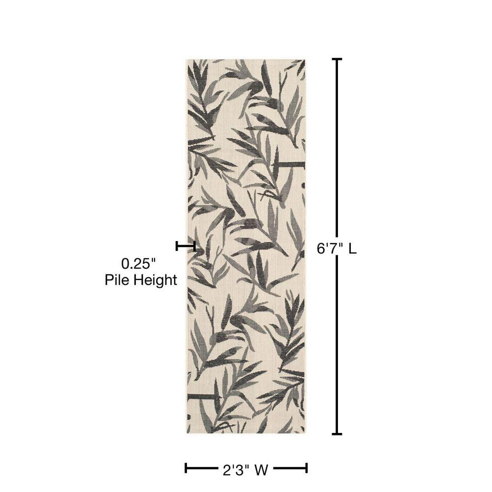 Courtyard CY7425 Power Loomed Indoor/Outdoor Runner Rug - Beige/Anthracite - 2'3"x6'7" - Safavieh.
