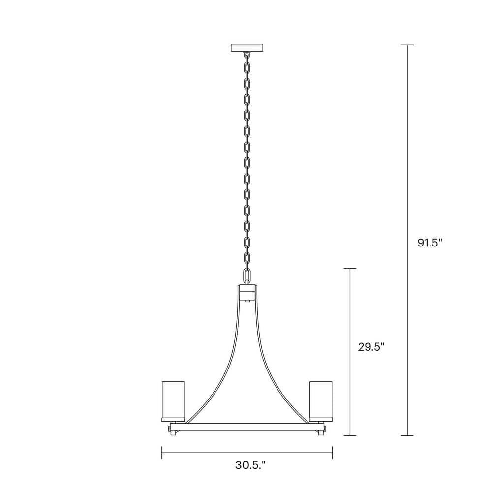 Steffens Iron & Textured Glass Chandelier (24"-48")