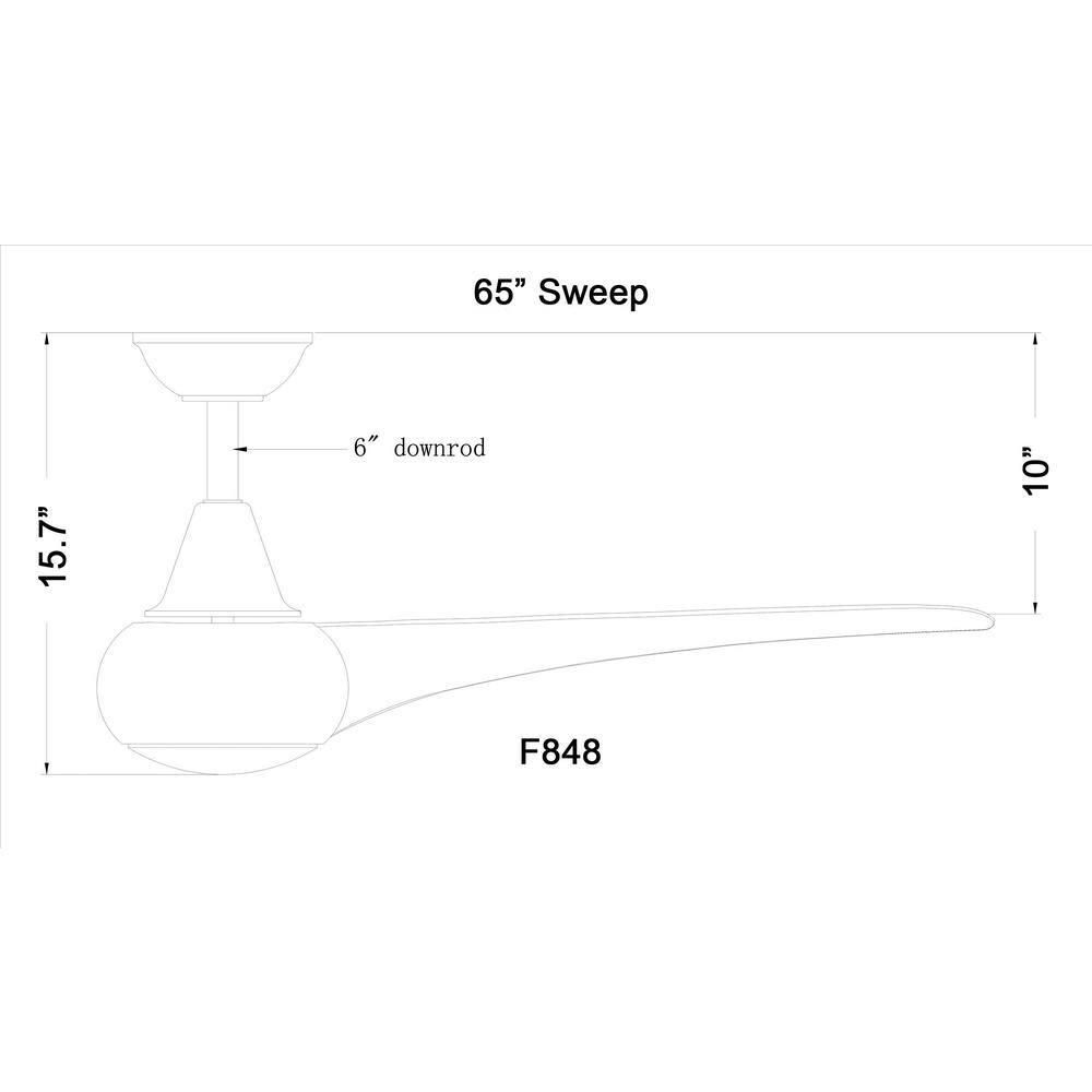 65" Minka Aire Modern Indoor Ceiling Fan LED Light Remote Control Coal for Living Room Kitchen Bedroom Family Dining House Office