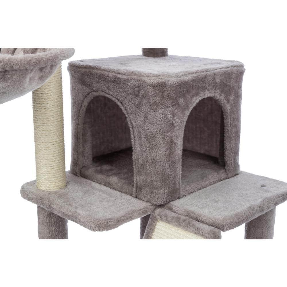 TRIXIE TRIXIE Pepito 39.4" Cat Tower, 3-Level Cat Tree with Sisal Scratching Posts and Ramp, Plush Condo and Hammock